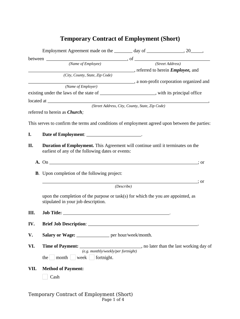 employee short form Preview on Page 1