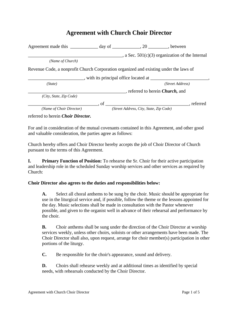 agreement with director Preview on Page 1