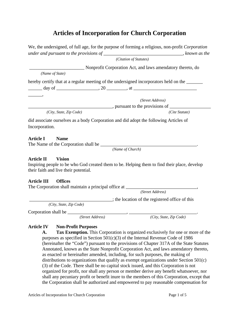 state of louisiana copy of the articles of incorporation of first mission baptist church of algiers Preview on Page 1