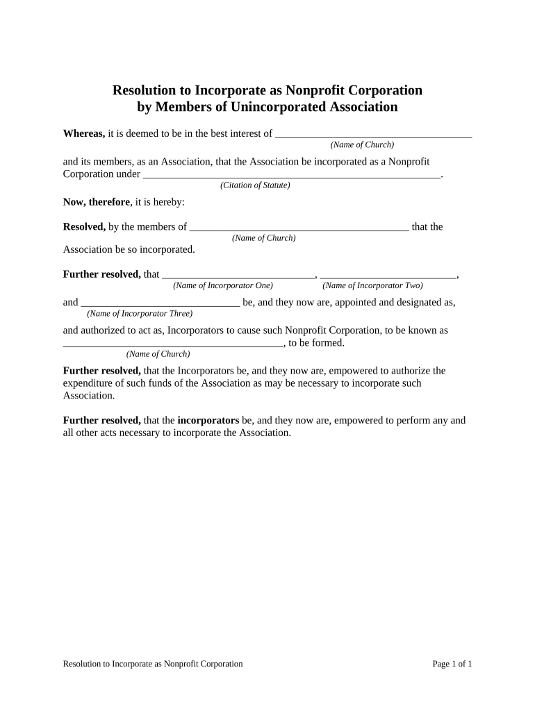 Non Profit Corporate Resolution Example Fill Out Sign Online DocHub