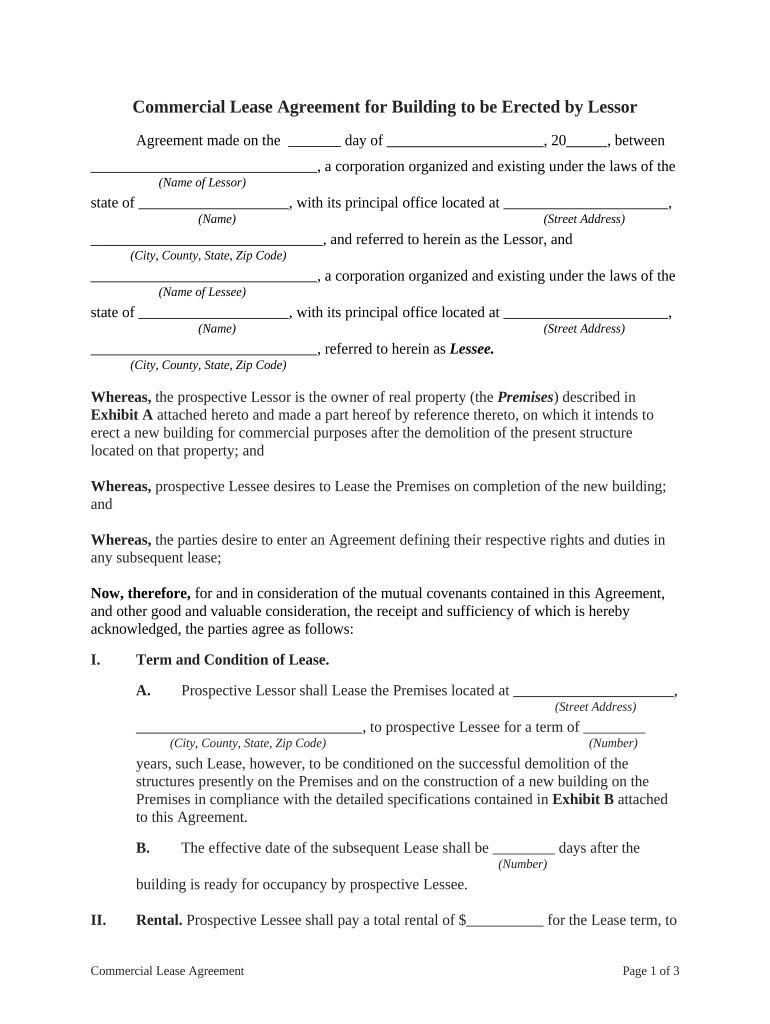 simple commercial lease agreement pdf Preview on Page 1