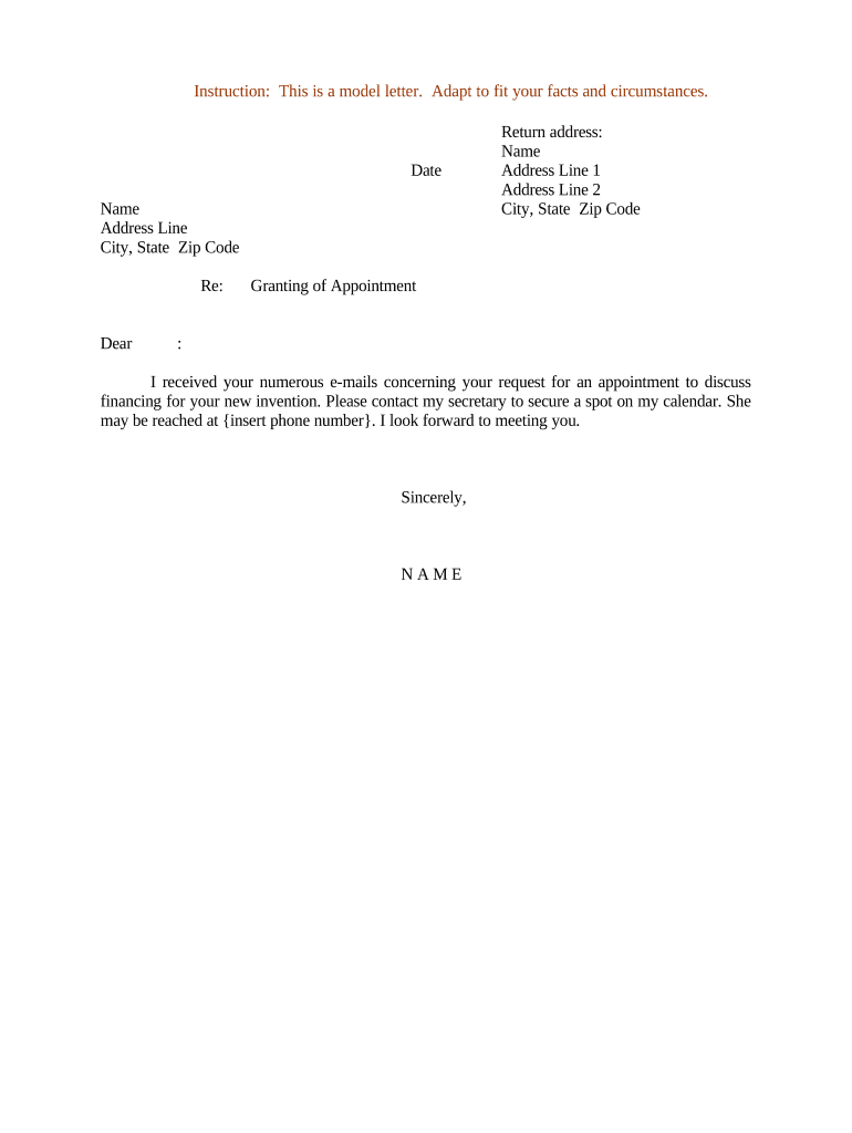 letter appointment Preview on Page 1