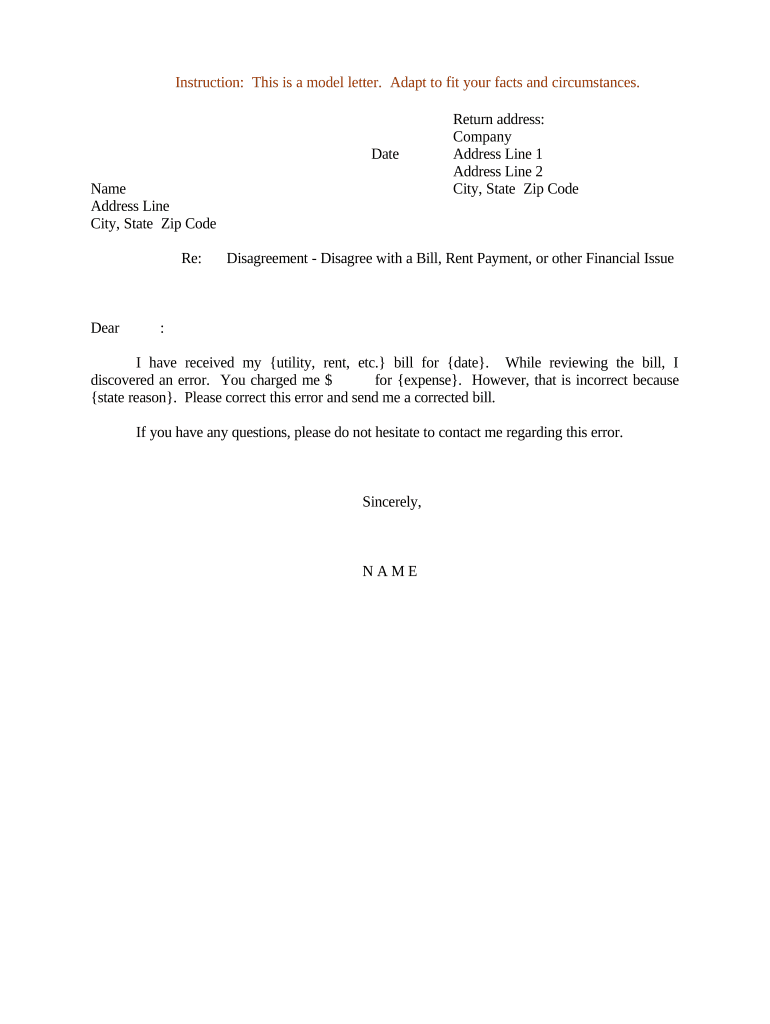 bill letter Preview on Page 1