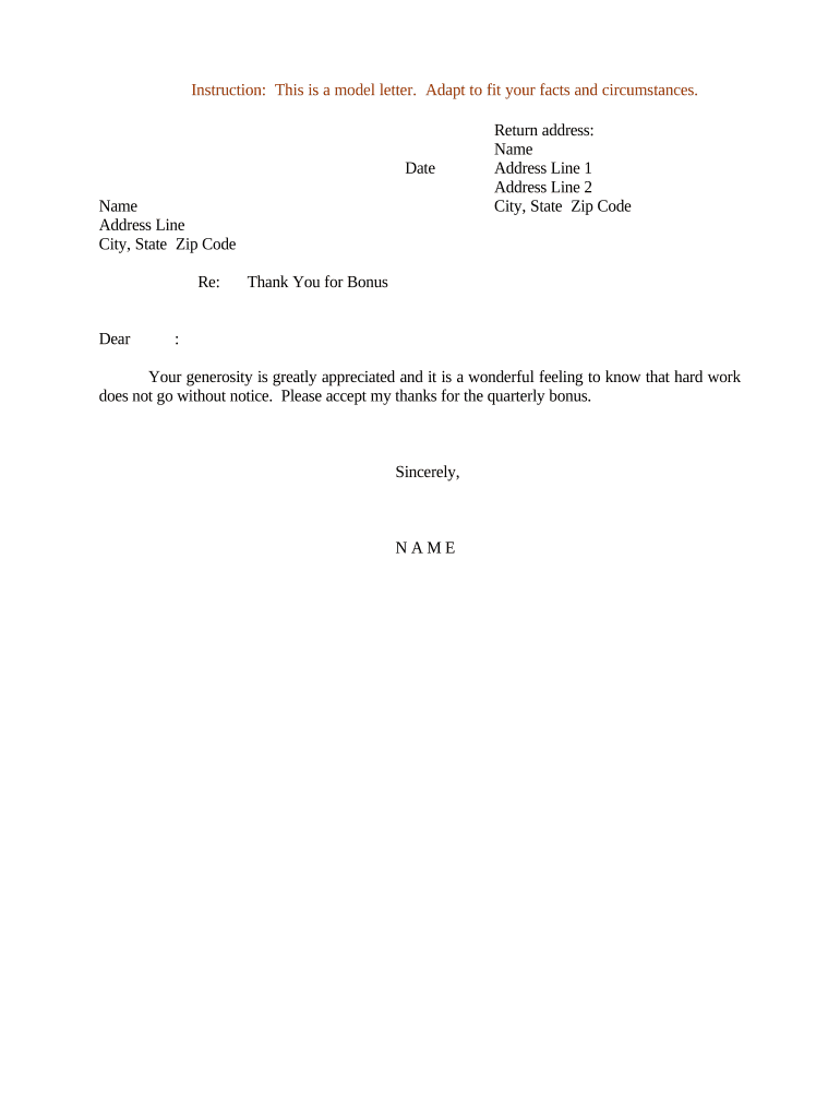 thank you letter Preview on Page 1