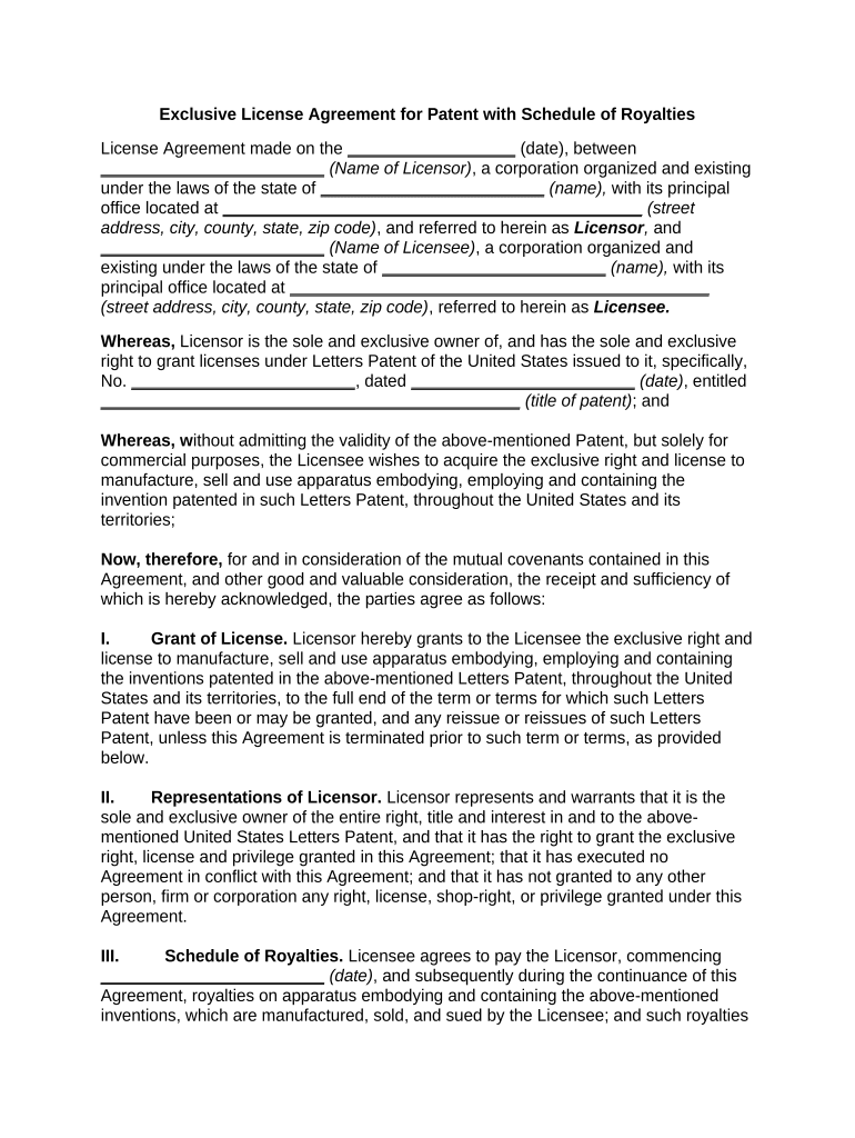 royalty agreement template Preview on Page 1
