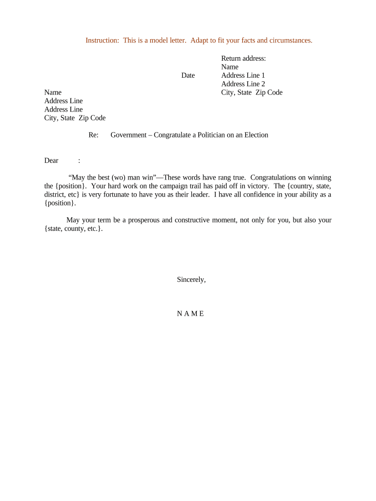 letter to government official format Preview on Page 1