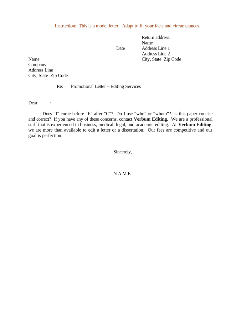 promotional letter Preview on Page 1