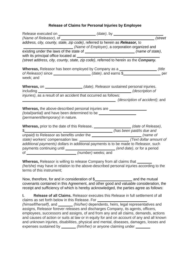 claims personal injuries Preview on Page 1