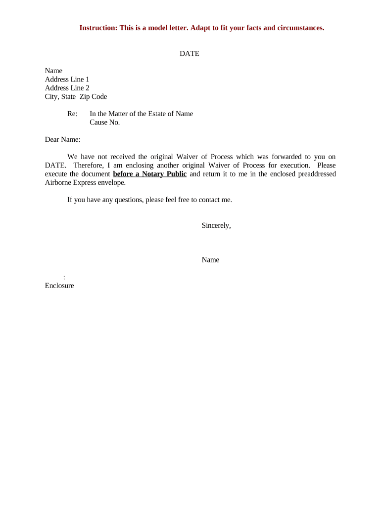 Letter Waiver Doc Template PdfFiller