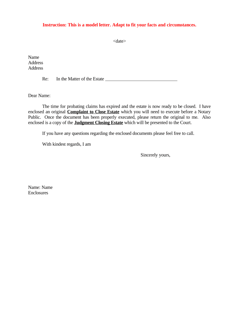 close estate Preview on Page 1