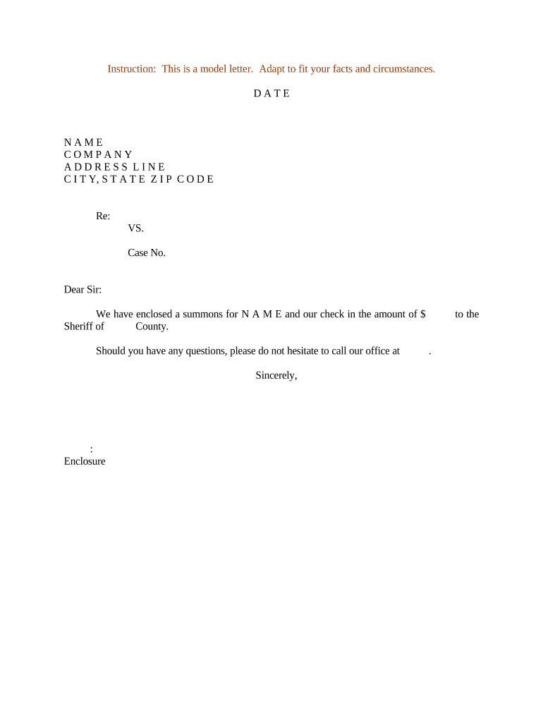 Sample Letter Summons Doc Template PdfFiller