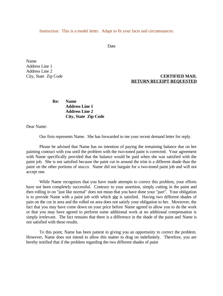 Counter Offer Insurance Settlement Letter Sample Fill Out Sign 