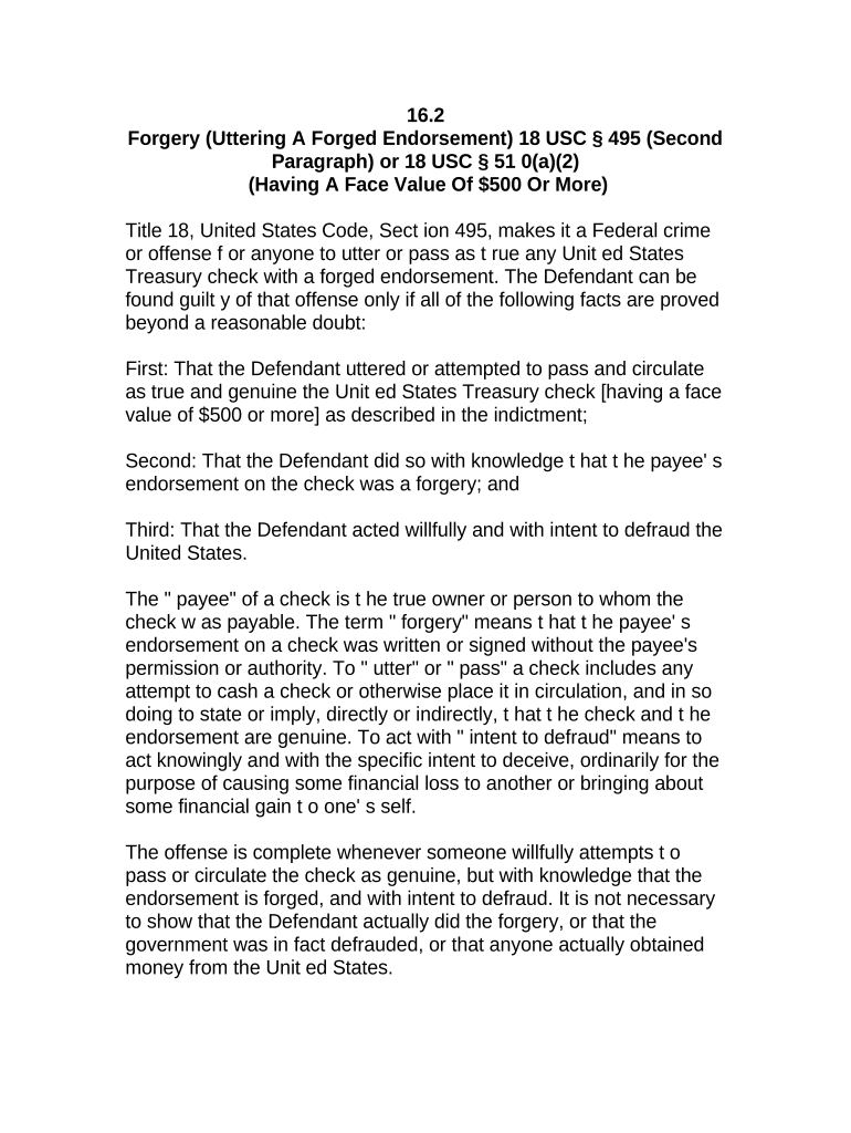 uttering forged endorsement Preview on Page 1