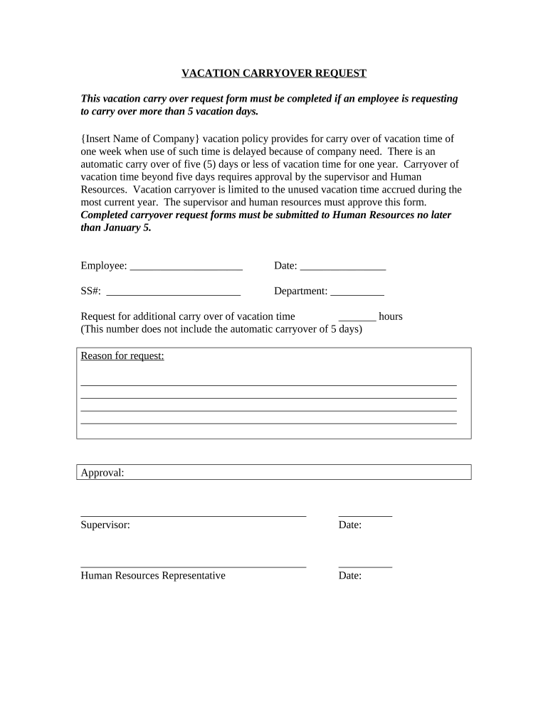 vacation carryover Preview on Page 1