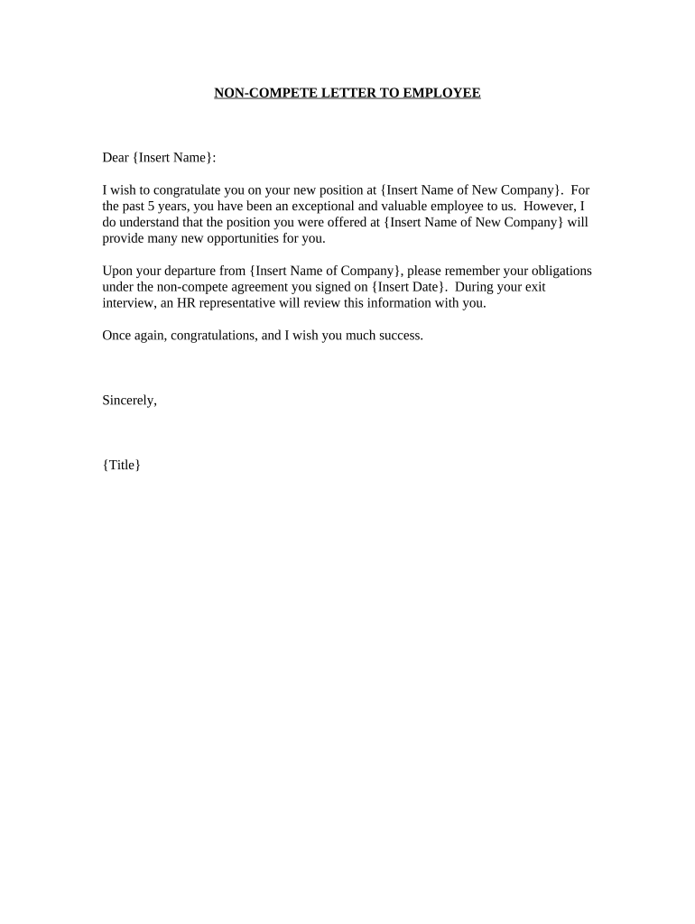 noncompete letter Preview on Page 1