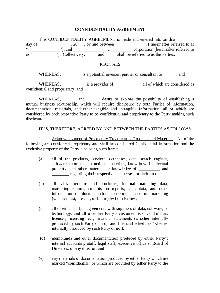 non disclosure agreement between a company and consultant Preview on Page 1
