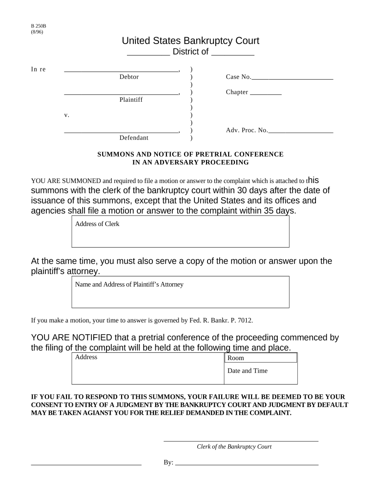 b summons Preview on Page 1