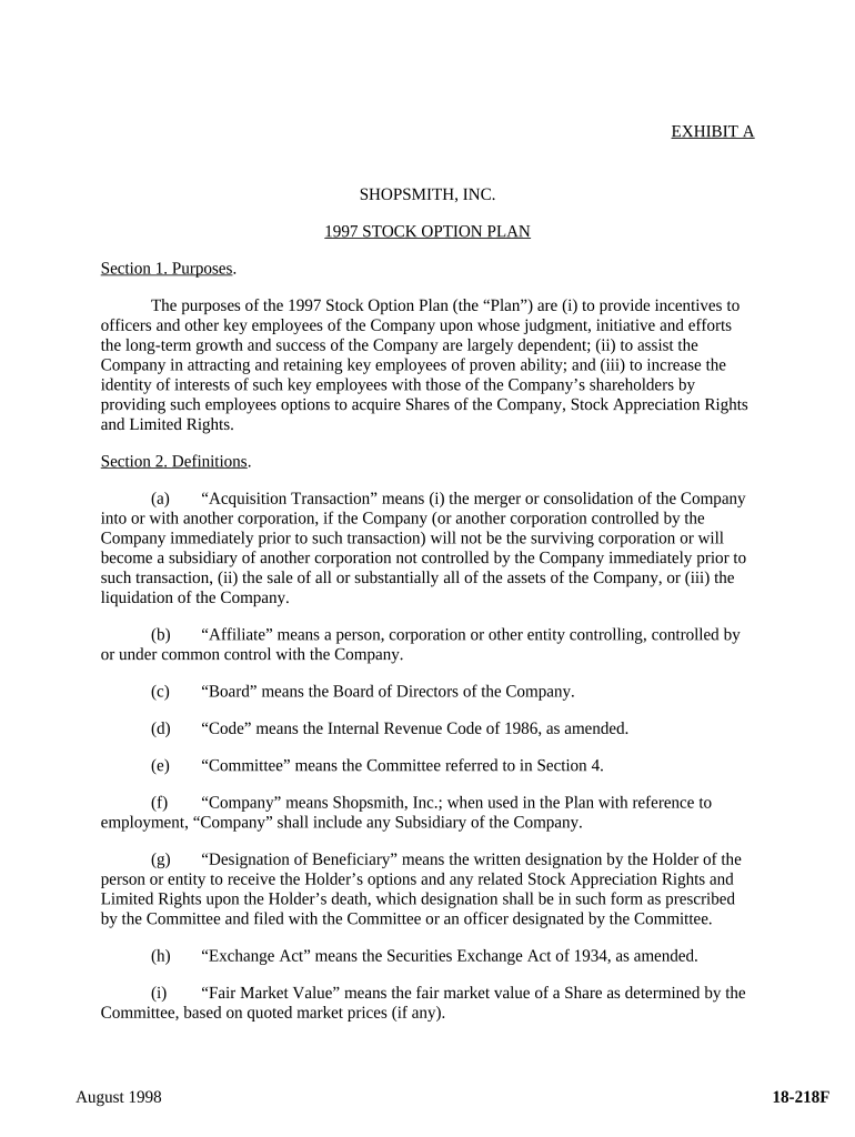 Stock Option Plan which provides for grant of Incentive Stock Options