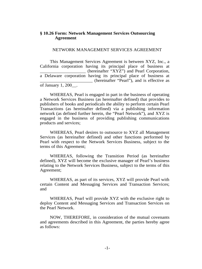 Network Management Systems Agreement: Fill out & sign online | DocHub