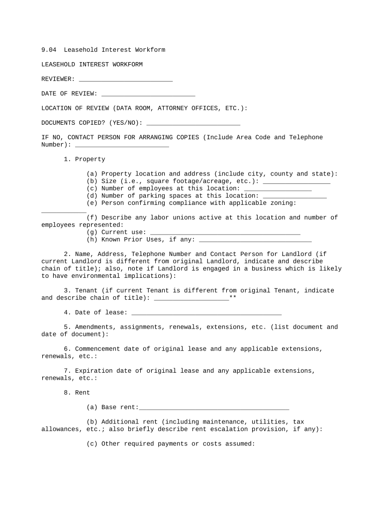 Leasehold Interest Example Fill Out Sign Online DocHub