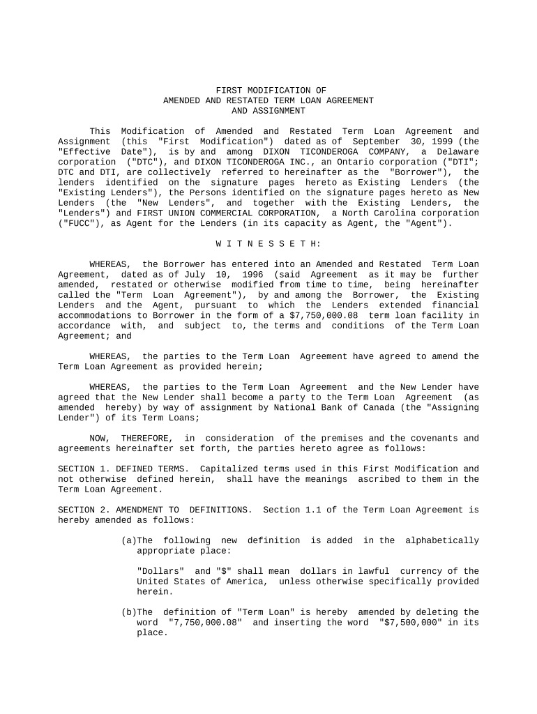 term loan agreement Preview on Page 1