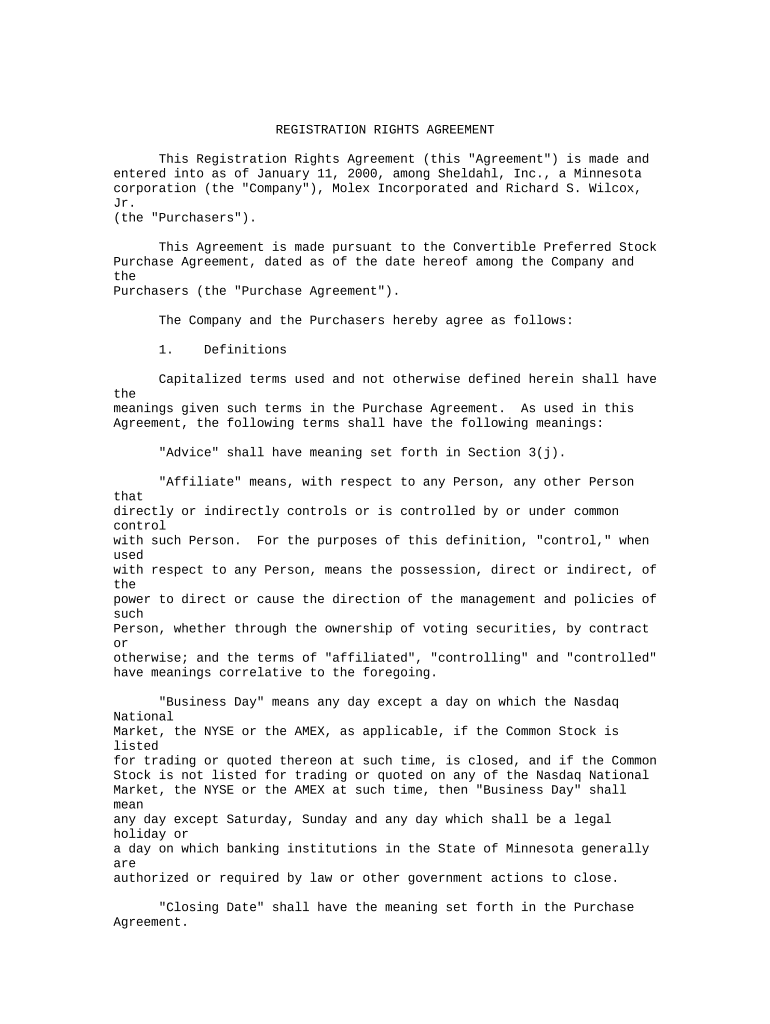 registration rights agreement Preview on Page 1