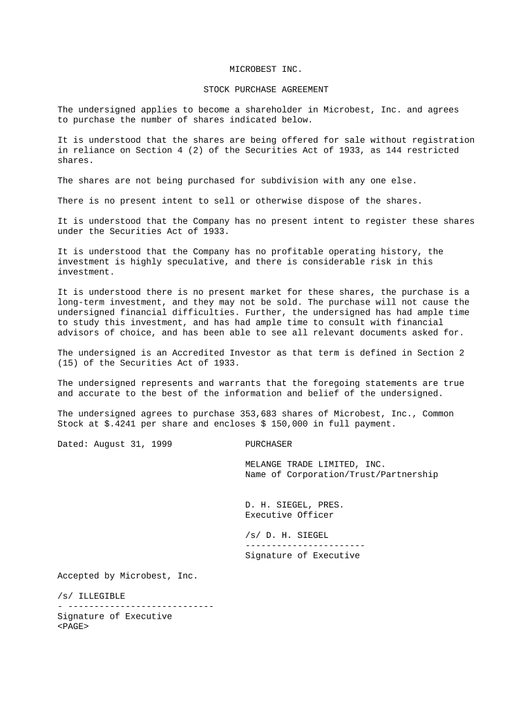 stock purchase agreement template Preview on Page 1