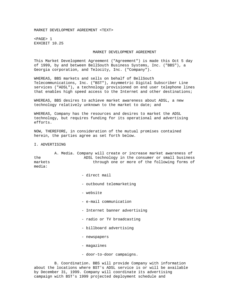 market agreement Preview on Page 1