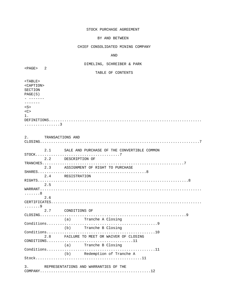 stock purchase agreement template word Preview on Page 1