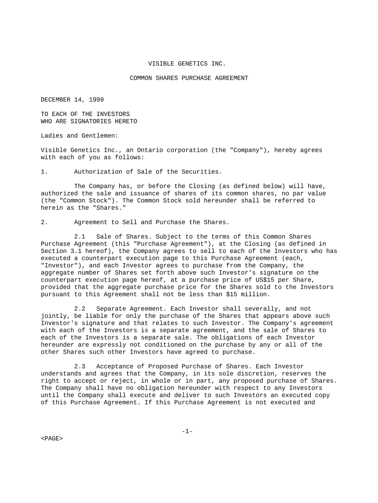 shares purchase agreement Preview on Page 1