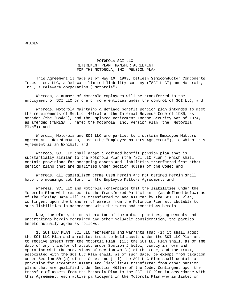 retirement agreement Preview on Page 1