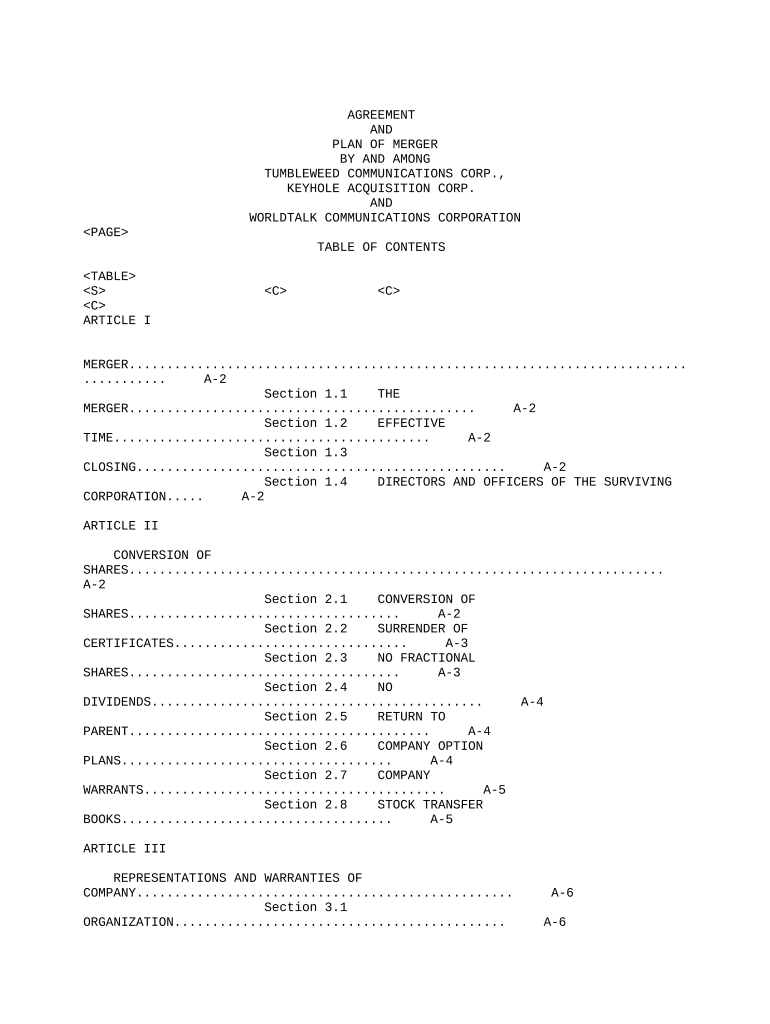 plan of merger template Preview on Page 1