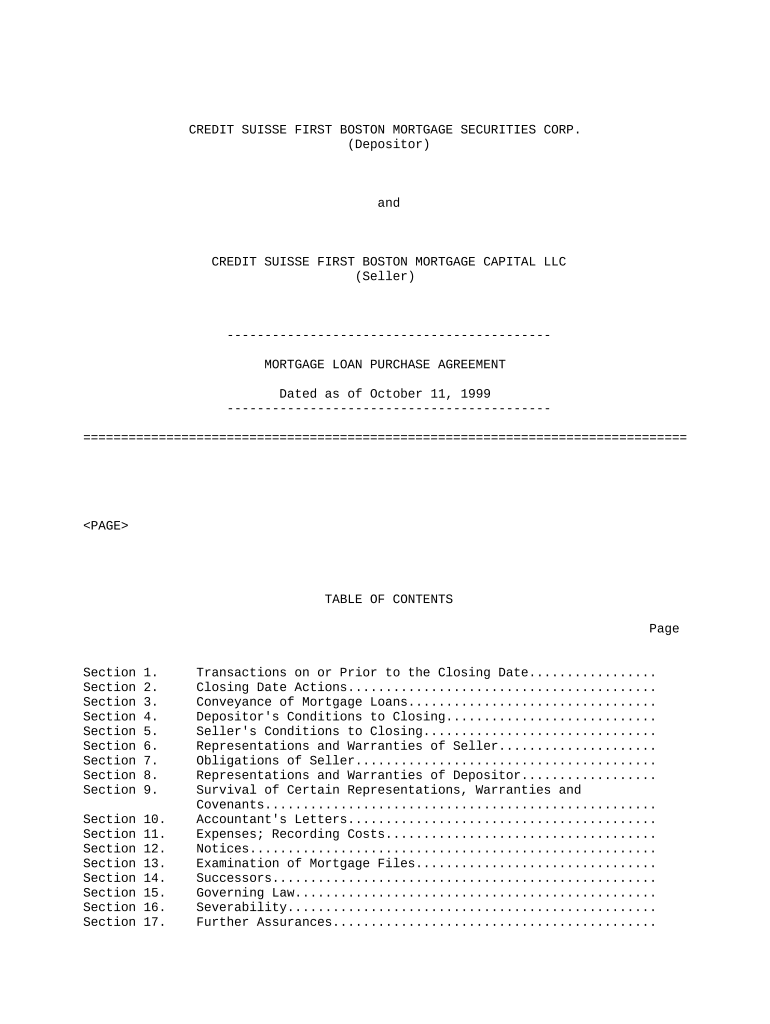 sample mortgage agreement Preview on Page 1