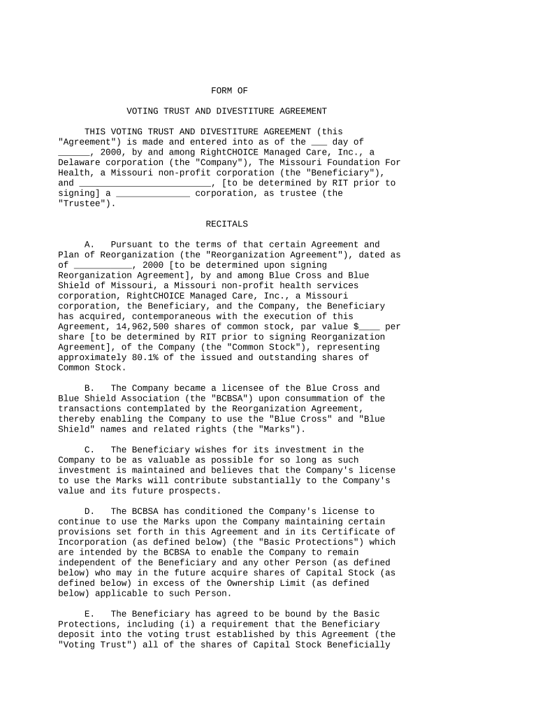 divestiture agreement Preview on Page 1