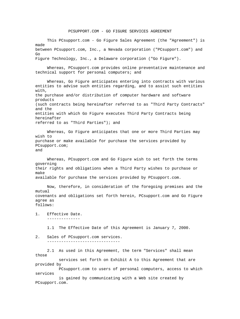 services agreement technology Preview on Page 1