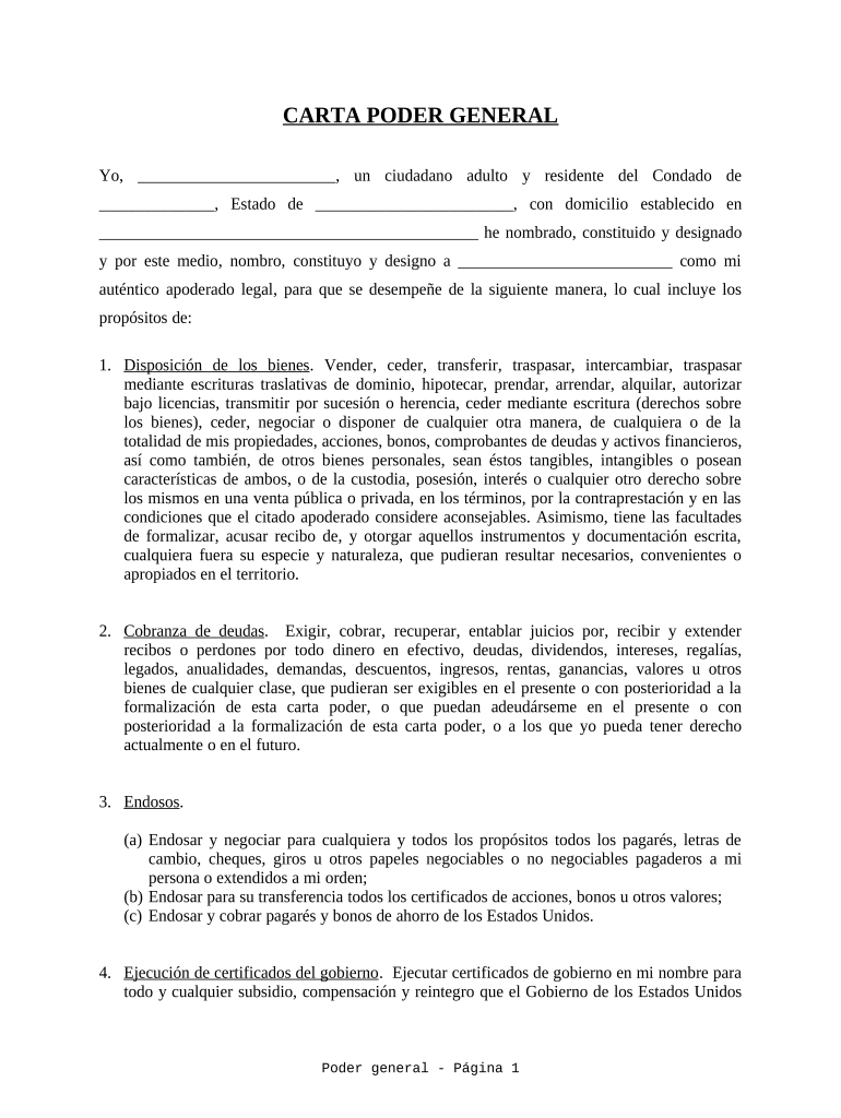 Carta Poder Fill Out Sign Online DocHub
