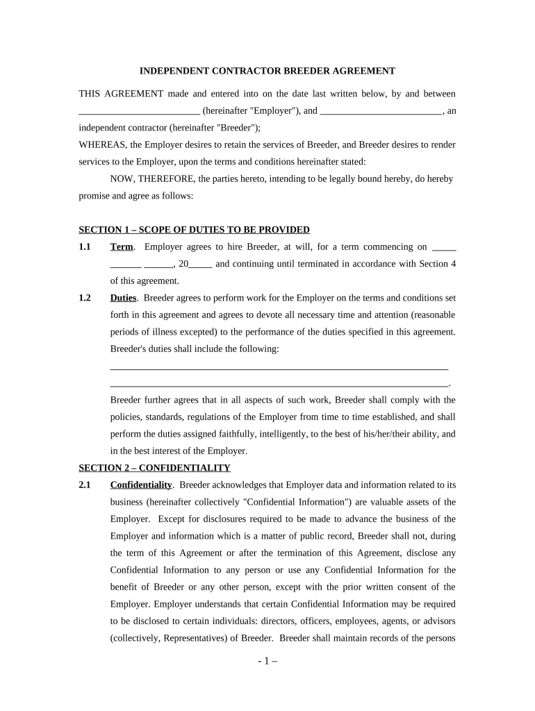 agreement independent contractor Preview on Page 1