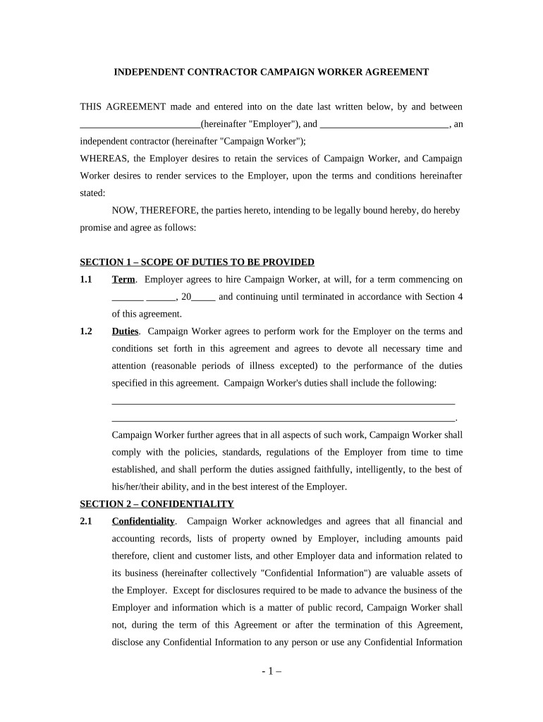 worker independent contractor Preview on Page 1