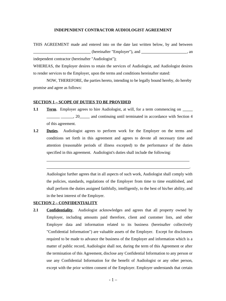 agreement independent contractor Preview on Page 1