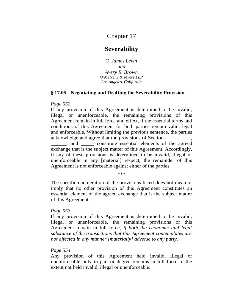 Severability clause: Fill out & sign online | DocHub