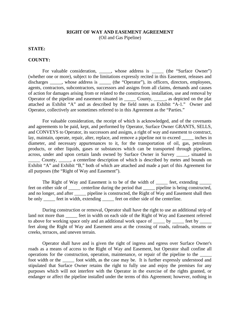 Pipeline easement agreement Fill out & sign online DocHub