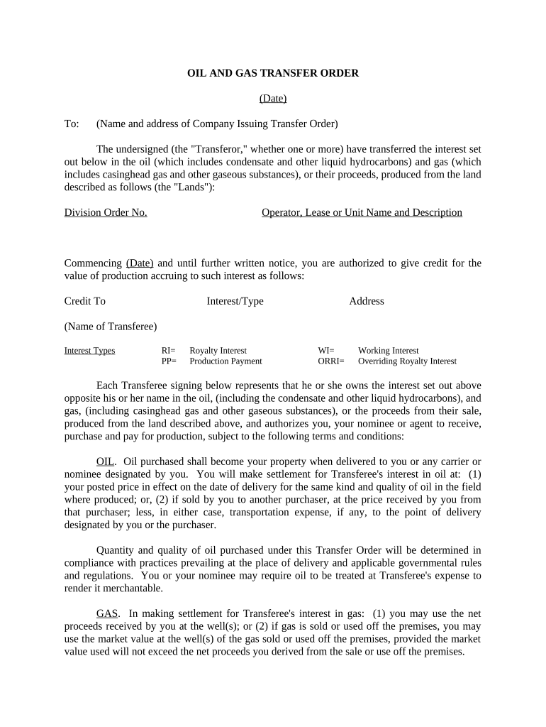 Transfer order form Fill out & sign online DocHub