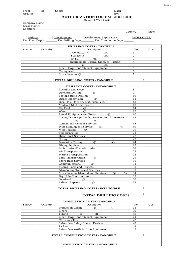 authorization for expenditure template excel Preview on Page 1