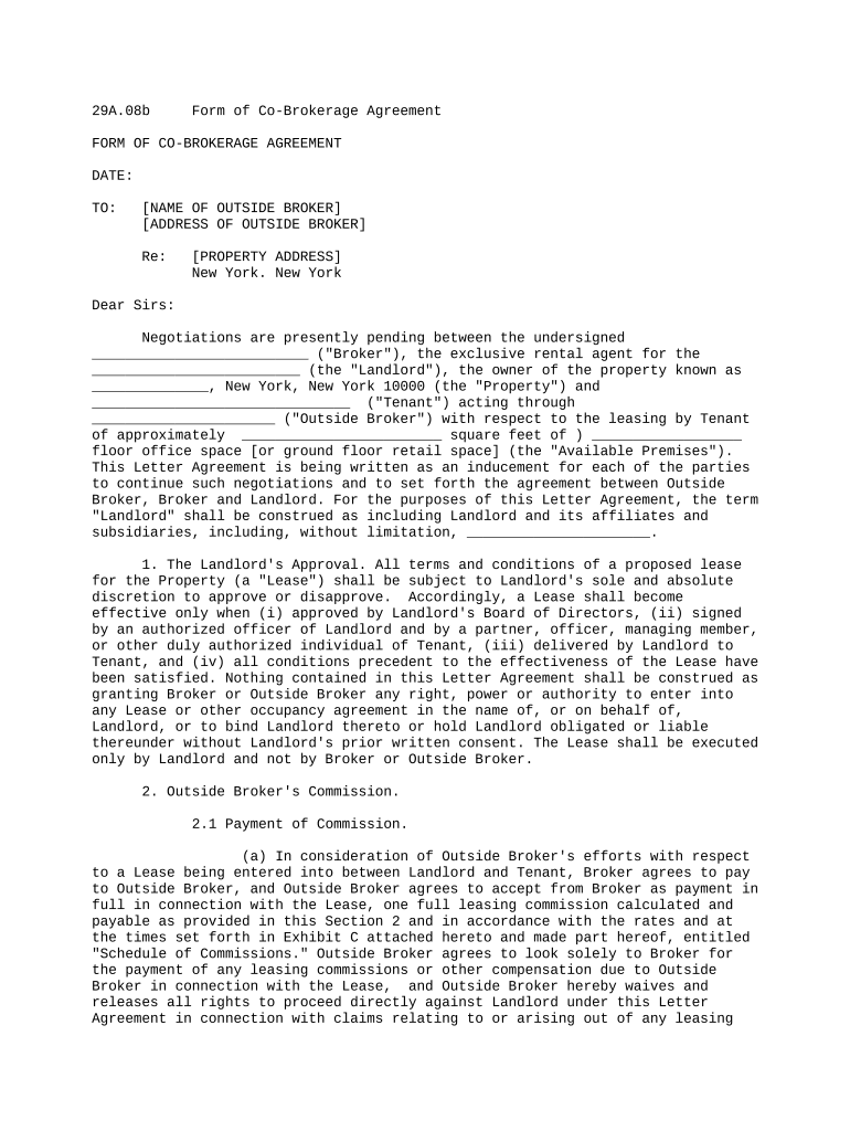 Co broker agreement template Fill out & sign online DocHub