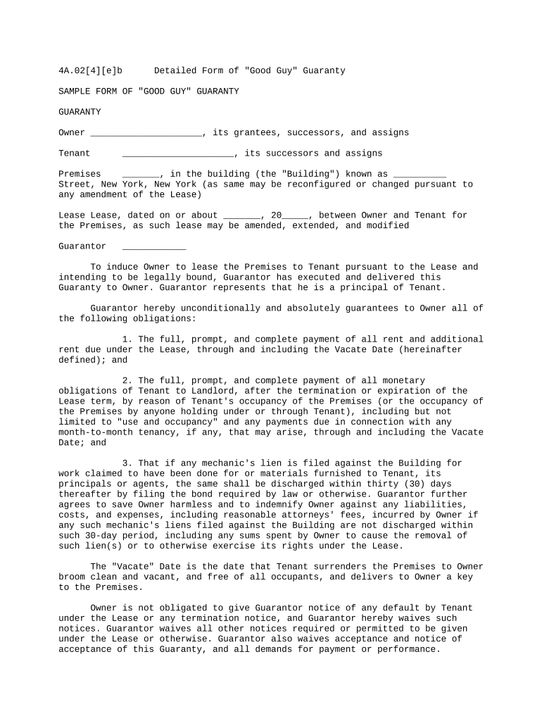 Good guy clause commercial lease sample Fill out & sign online DocHub