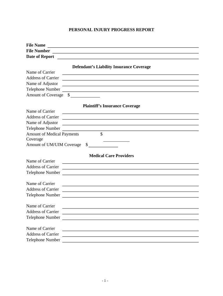 personal injury report Doc Template | pdfFiller