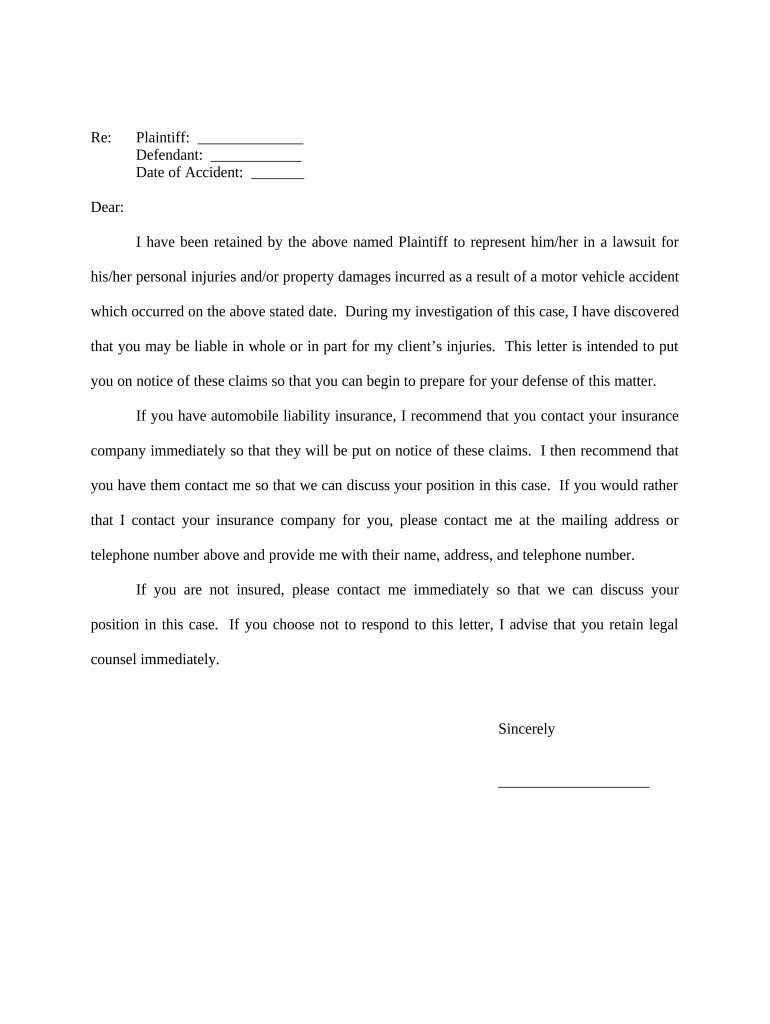 notice of representation letter Preview on Page 1