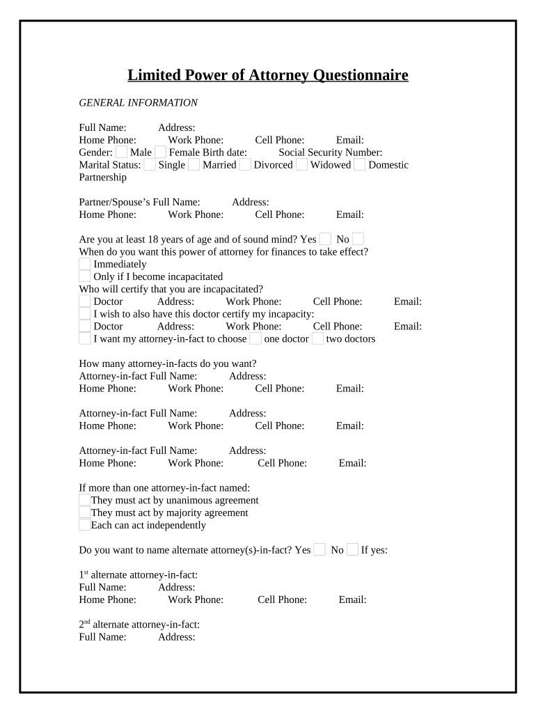 power attorney form Preview on Page 1