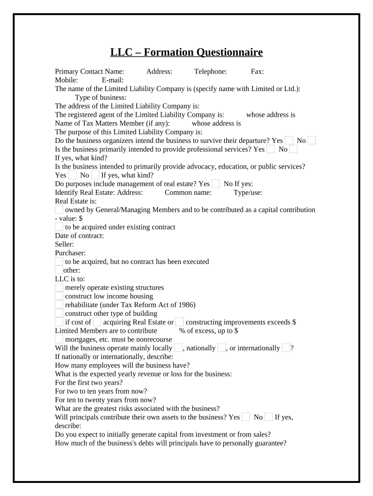 llc formation Preview on Page 1.