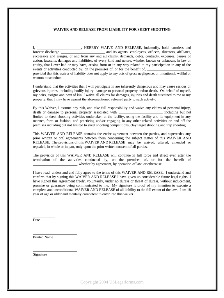 waiver release Preview on Page 1